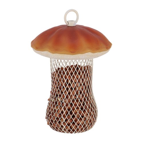 Vargányagomba alakú mogyorótartó madáretető, 13 x 17 cm