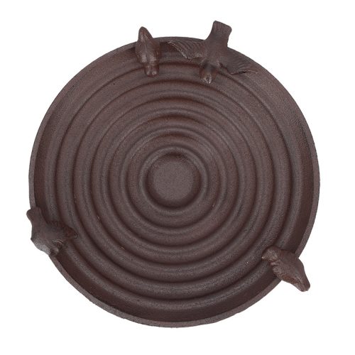 Öntöttvas madáretető és itató állvány kismadarakkal, 56 cm