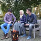 Rusztikus stílusú tűzrakó kosár farönknek,  32 cm átmérőjű