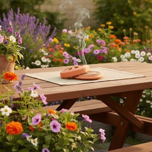 Szúnyogriasztó spirál terrakotta tartóban