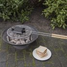 Öntöttvas melegszendvics sütő, fa nyéllel, 77,5 cm