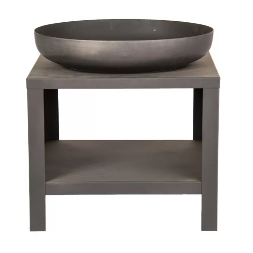 Tűzrakó, tűzifa tárolóval, M, 60 cm, fekete