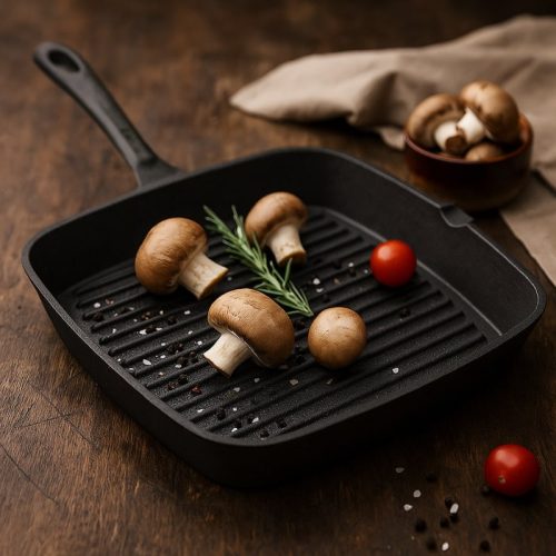 Öntöttvas grill serpenyő, 35,5 x 24 cm