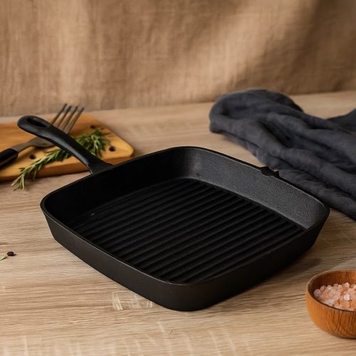 Öntöttvas grill serpenyő, 35,5 x 24 cm