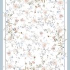 Floral virág mintás pamut asztalterítő, világoskék szegéllyel, 140 x 240 cm