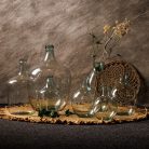 Üveg gömb váza, dekorációs kiegészítő, 5,75 literes
