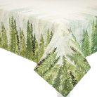 Fenyőerdő, arany lurexes gépi gobelin asztalterítő, 137 x 180 cm
