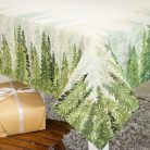 Fenyőerdő, arany lurexes gépi gobelin asztalterítő, 137 x 180 cm