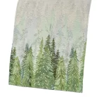 Fenyőerdő, arany lurexes gépi gobelin asztali futó, 44 x 140 cm
