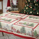 Diótörős és karácsonyfás, ezüst lurexes gépi gobelin tányéralátét, 40 x 50 cm