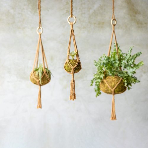 Makramé virágtartó, 71 cm