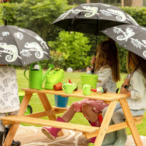 Esőre színváltós kaméleon mintás gyerek esernyő