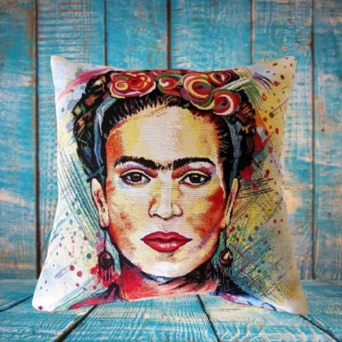Frida Kahlos gobelin díszpárna huzat, 45x45 cm