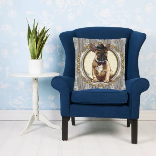 Lord Francia Bulldog, gobelin díszpárna huzat , 45x45 cm
