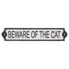 Öntöttvas 'Beware of the cat' tábla, 25 cm