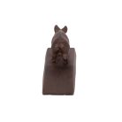 Öntöttvas ajtókitámasztó ék, malacos, 13 x 6 cm