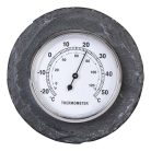 Hőmérő pala táblában, szürke, 10 cm átmérőjű