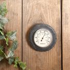 Hőmérő pala táblában, szürke, 10 cm átmérőjű