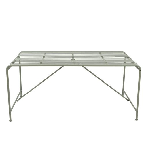 Timeless fém kerti étkezőasztal, matt olivazöld, 158 x 78,5 x 70,5 cm