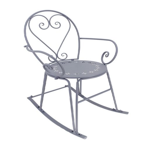 Francia stílusú, kovácsolt vas karfás hintaszék , 92 cm