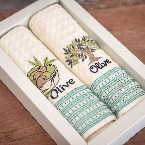 Olive konyharuha szett díszdobozban, 2 db-os