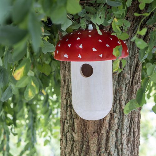 Légyölő galócás fa madárház, fára szerelhető, 23 cm