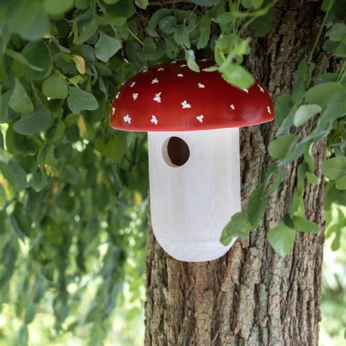 Légyölő galócás fa madárház, fára szerelhető, 23 cm