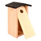 Fa madárház cinegéknek, fekete tetővel, 28 cm