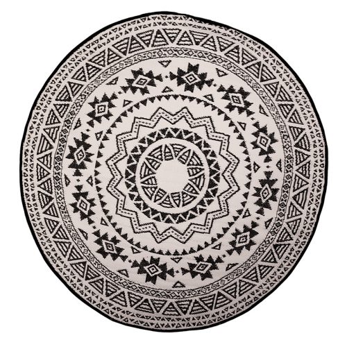 Perzsa mintás kétoldalú kültéri szőnyeg, kör alakú, 180 cm átmérőjű