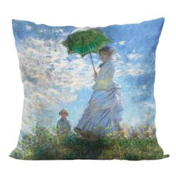   Claude Monet, Nő napernyővel bársony díszpárna, béléssel, 40 x 40 cm