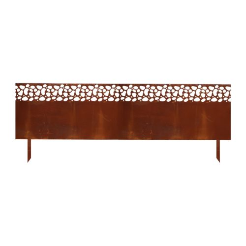 Rusztikus stílusú leszúrható fém ágyásszegély, gyepszegély,  100 x 35 cm