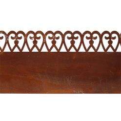   Rusztikus stílusú fém ágyásszegély, gyepszegély, 480 x 20 cm