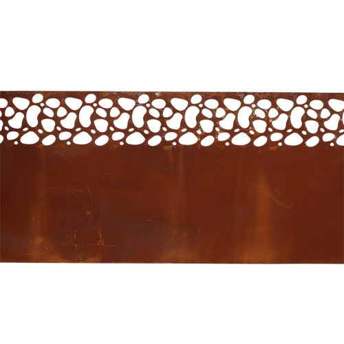 Rusztikus stílusú fém ágyásszegély, gyepszegély,  480 x 20 cm