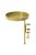 Felszerelhető lebegő dekoratív fém tálca, aranysárga, 18 cm átmérőjű