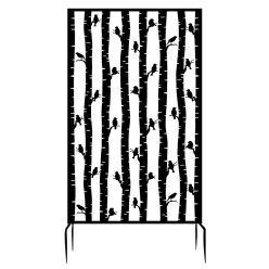   Lézervágott fém térelválasztó és növényfuttató, madár mintás, 100 x 186 cm