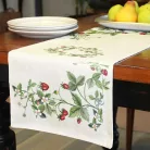 Szamócás gépi gobelin asztali futó, 37 x 100 cm