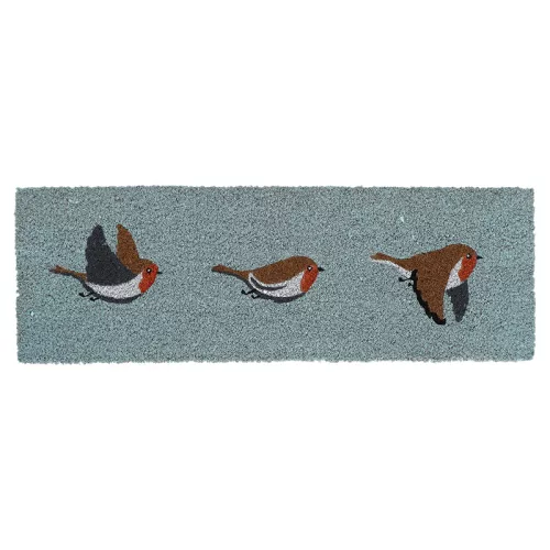 Vörösbegy mintás kókuszrost lábtörlő, 75 x 25 cm