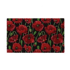 Pipacsos kókuszrost lábtörlő, 75 x 45 cm