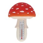 Felakasztható polyresin hőmérő, légyölő galócás, 17 cm