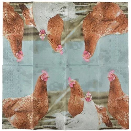 Állatmintás zsebkendő, csirkés