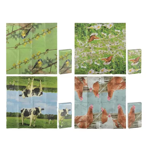 Állatmintás zsebkendő, csirkés