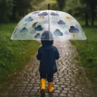 Felhő mintás átlátszó esernyő, 83 cm átmérőjű