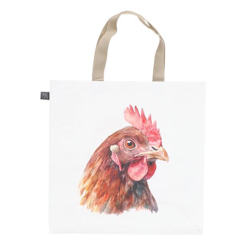 Csirkés bevásárló táska, csirke, 40 x 40 cm