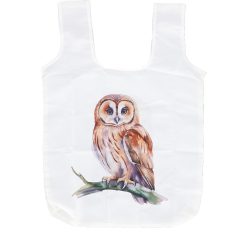 Baglyos összehajtható bevásárló táska, 36 x 36 cm