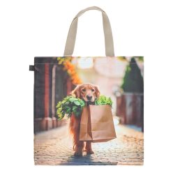 Golden retriever kutyás bevásárló táska, 40 x 40 cm