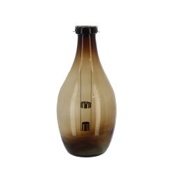   Lámpás újrahasznosított üvegből, kivehető gyertyatartóval, B, 38 cm