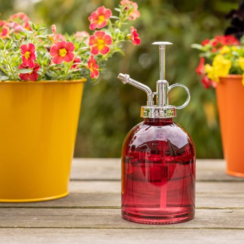 Üveg növénypermetező, 0,33 literes, piros