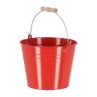 Cink kerti vödör, fa fogóval, 4,5 literes, piros