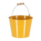 Cink kerti vödör, fa fogóval, 4,5 literes, sárga