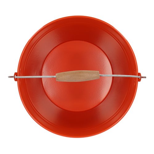 Cink kerti vödör, fa fogóval, 10,75 literes, narancssárga